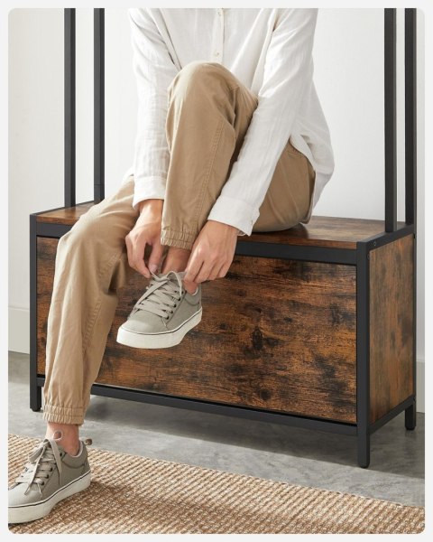 Wieszak z zamykaną szafką na buty loft