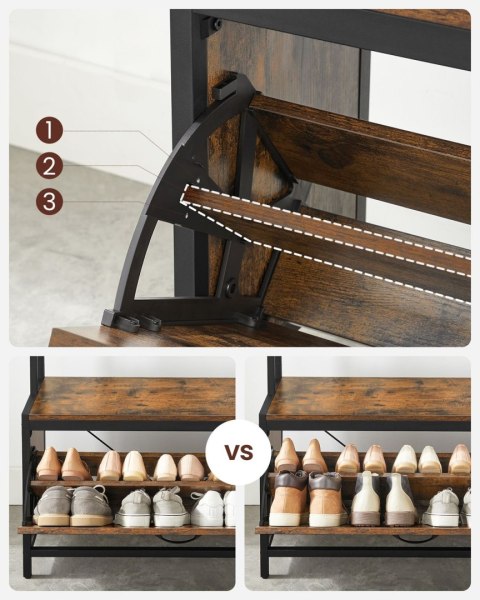 Wieszak z zamykaną szafką na buty loft