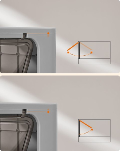 Zamykana szara kuweta z wysuwaną tacą