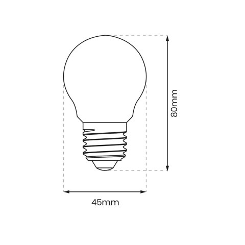 Żarówka Filamentowa LED 5W E27 G45 Neutralna 4000K