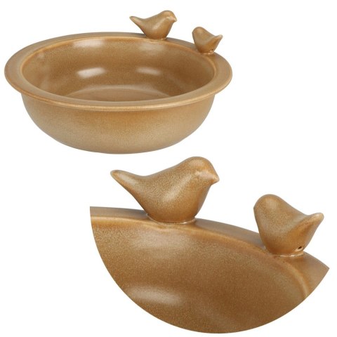 Ceramiczne Poidło dla ptaków beż 24 cm
