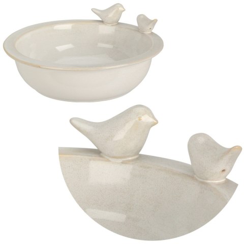 Ceramiczne Poidło dla ptaków białe 24 cm