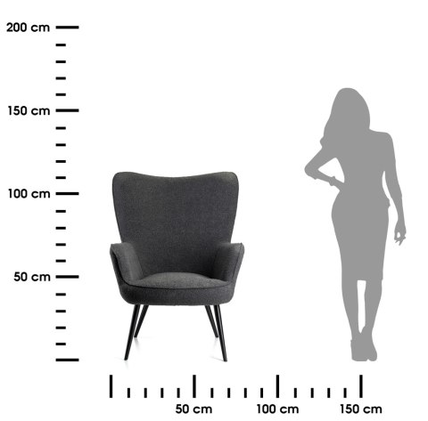 Fotel wypoczynkowy ROKER grafit boucle