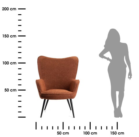 Fotel wypoczynkowy ROKER miedź boucle