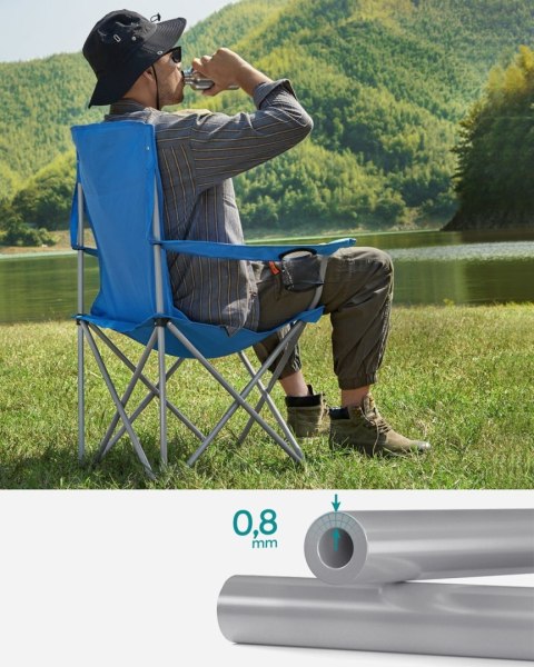 Niebieskie składane krzesła turystyczne 2 szt.