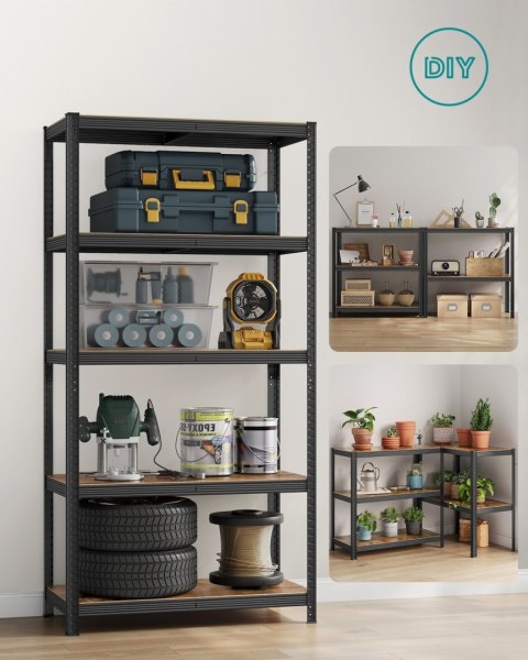 Regał brązowo-czarny do przechowywania 200 cm