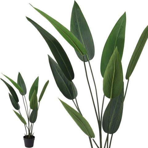 Strelicja sztuczna w czarnej donicy 110 cm