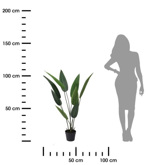 Strelicja sztuczna w czarnej donicy 110 cm