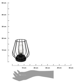 Druciana lampka LED z żarówką Czarna