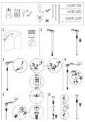 Lampa Sufitowa LASER Złoty 1xG9 90cm