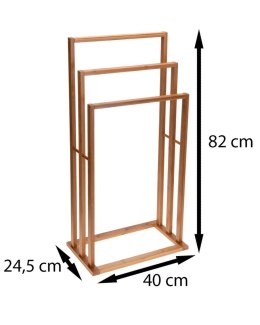 Łazienkowy stojak na ręczniki bambus 3-ramienny