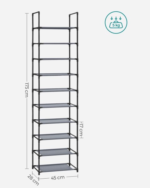 Modułowa szafka na buty szary 173 cm