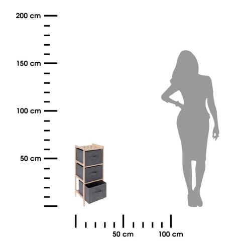 Regał 3 poziomowy drewniany z szufladami 65 cm