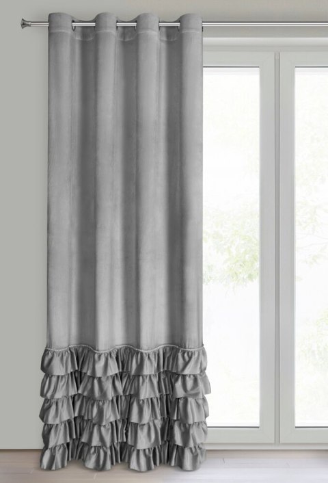 Zasłona CARLI 140x250 srebrna falbany cy