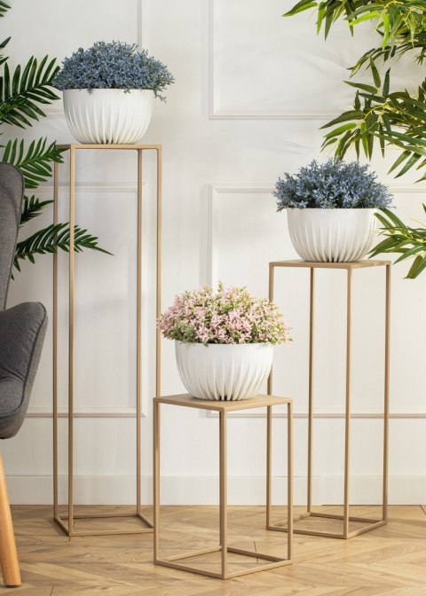 Beżowy kwietnik stojący 70 cm