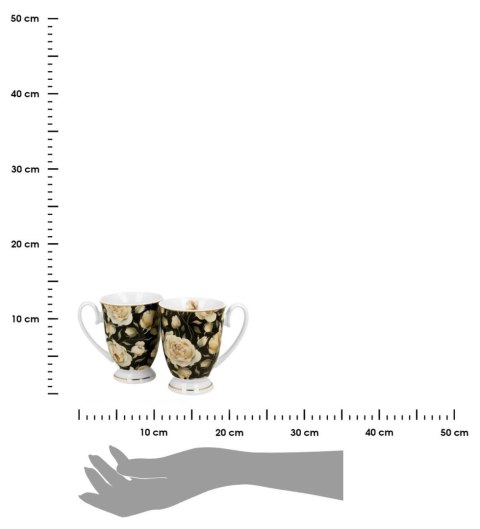 Komplet 2 kubków Royal English Roses Black 320 ml