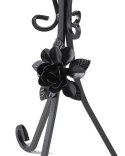 Kwietnik metalowy czarny z różą 55 cm