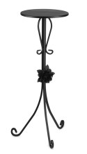 Kwietnik metalowy czarny z różą 75 cm