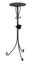 Kwietnik metalowy czarny z różą 95 cm