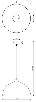 Lampa Wisząca KUCHNIA Złoty Klosz z Tworzywa 1xE27 41cm