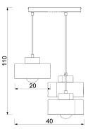 Lampa Wisząca MARTI Biały Złoty Metalowy Klosz 3xE27 Plafon