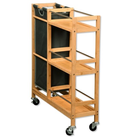 Mobilny wąski regał kuchenny z koszem