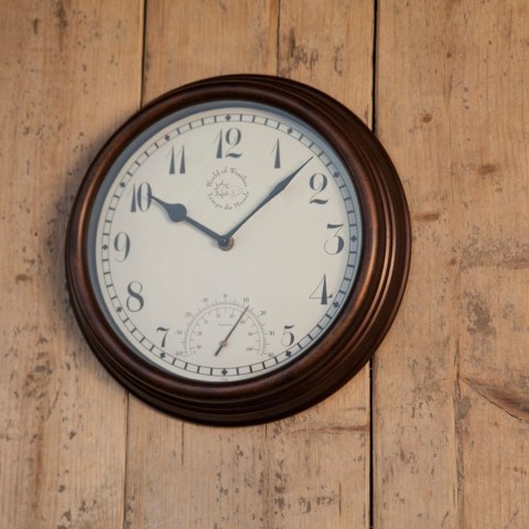 Zegar ścienny zewnętrzny z termometrem 30,5 cm