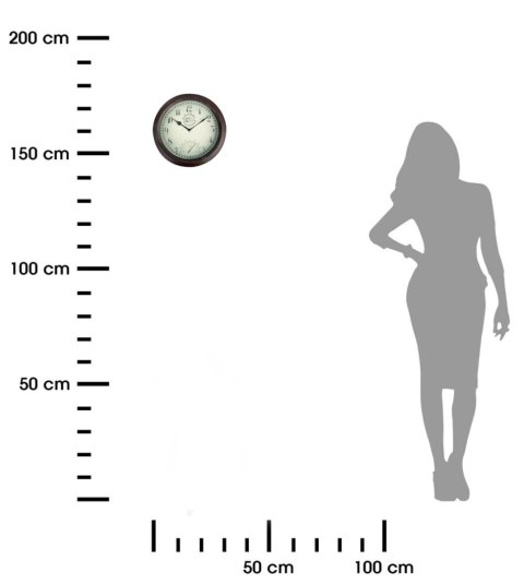 Zegar ścienny zewnętrzny z termometrem 30,5 cm