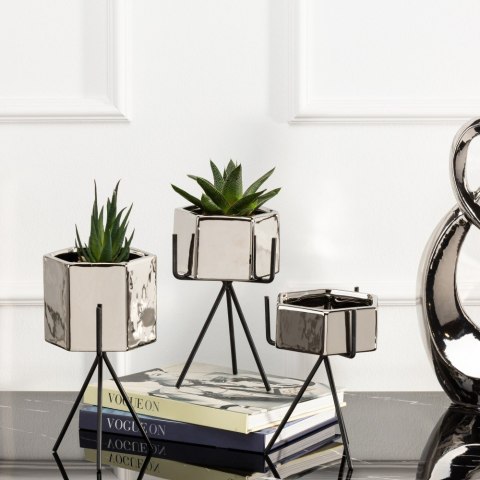 Zestaw 3 doniczek Sashi Silver