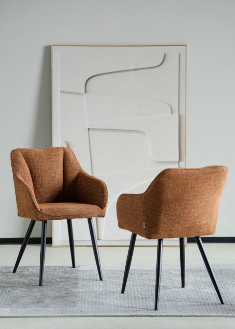 2 krzesła tapicerowane EREINA miedziane