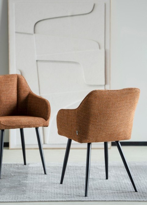 2 krzesła tapicerowane EREINA miedziane