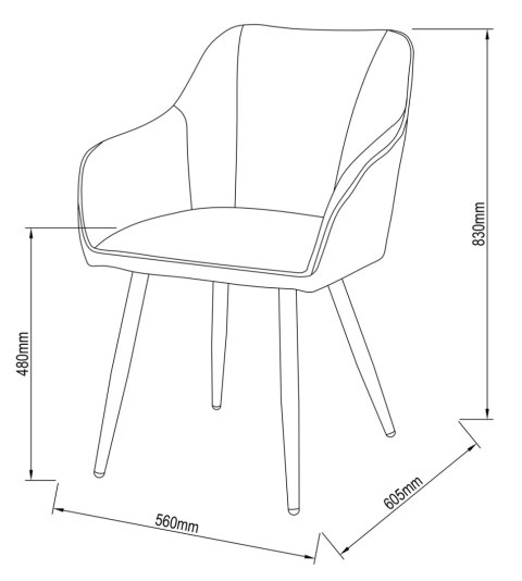 2 krzesła tapicerowane EREINA miedziane