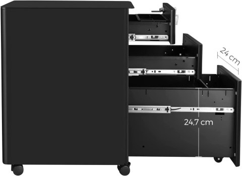 Czarny kontener na dokumenty 3 szuflady