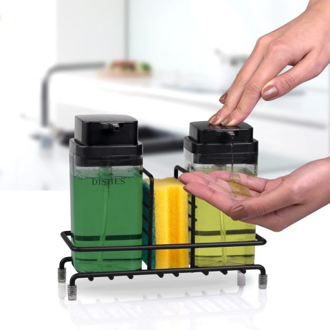 Dozowniki na mydło Deluxe kwadrat czarne