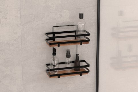 Dwupoziomowa półka łazienkowa Blackacia