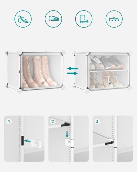 Modułowa szafka na buty 10 pudełek biały