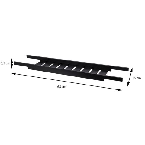 Półka na wannę bambus czarna loft 68 cm
