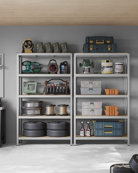 Regał do przechowywania 200 x 120 cm srebrny