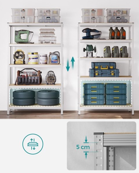 Regał do przechowywania 200 x 120 cm srebrny