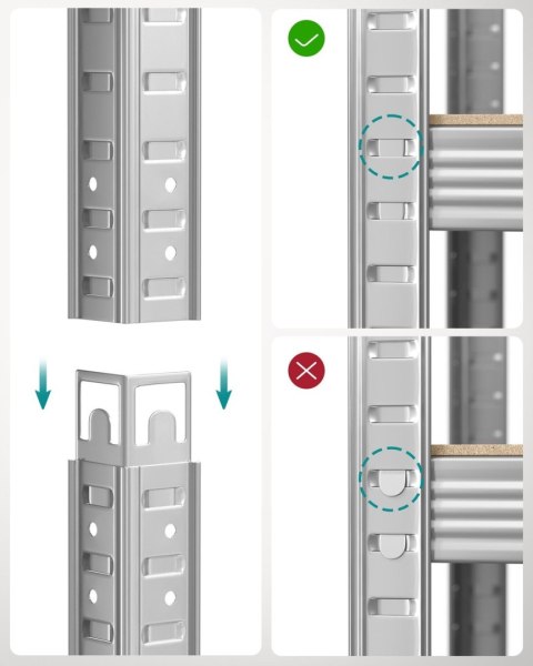 Regał do przechowywania 200 x 120 cm srebrny