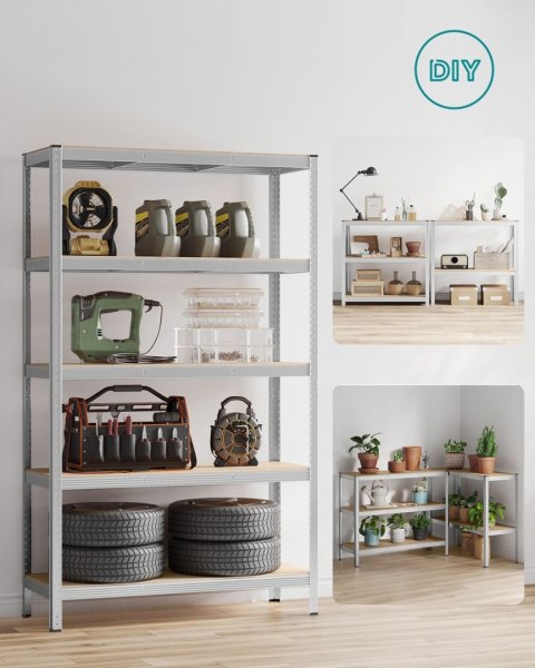 Regał do przechowywania 200 x 120 cm srebrny