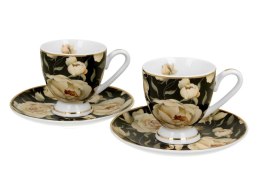 Zestaw filiżanek espresso English Roses Black 90 ml