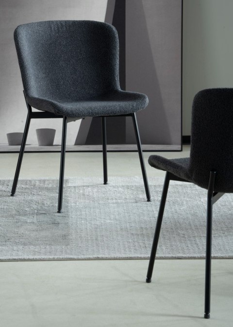 2 krzesła tapicerowane SABLE grafitowe