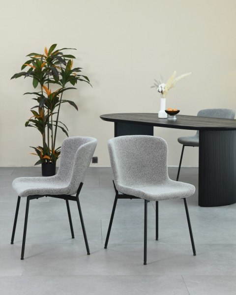 2 krzesła tapicerowane SABLE jasnoszare