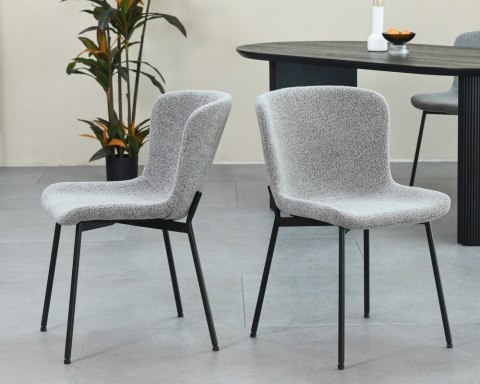 2 krzesła tapicerowane SABLE jasnoszare