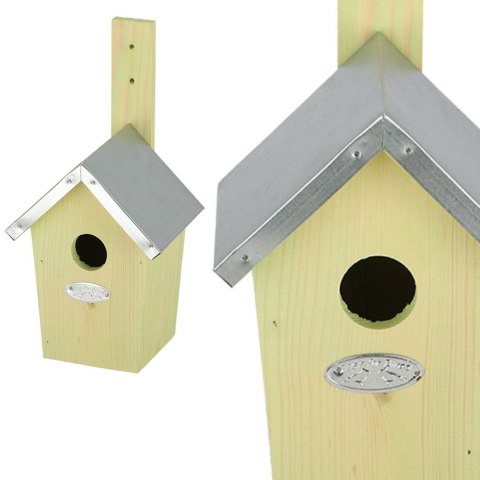 Budka lęgowa dla ptaków z cynkowym dachem 30 cm