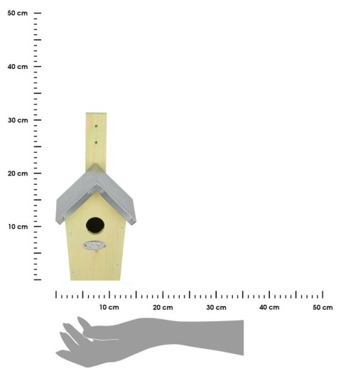 Budka lęgowa dla ptaków z cynkowym dachem 30 cm