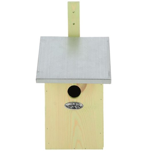 Budka lęgowa dla ptaków z lusterkiem i uchylnym daszkiem
