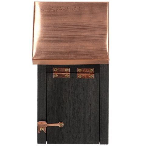 Domek dla ptaków czarny z miedzianym daszkiem