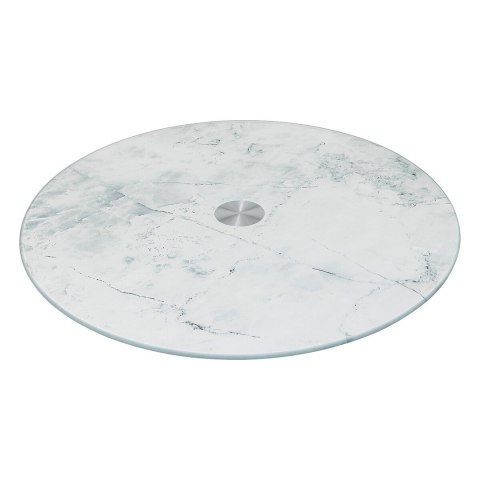 Szklana taca obrotowa Biały Marmur 32 cm